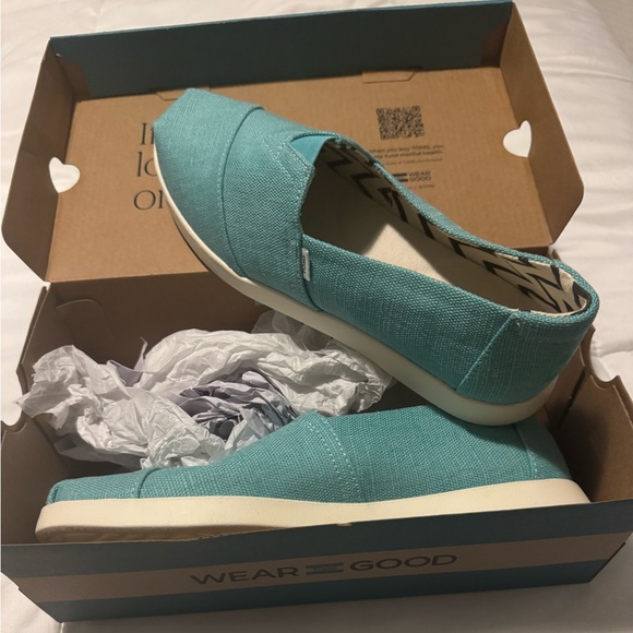 BRAND NEW Toms Women's Espadrilles in Teal - Picture 1 of 4
